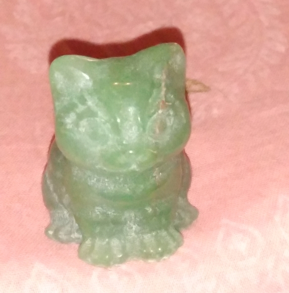 Green Aventurine Cat Lady Gift Carved Stone Figurine Mini Gemstone Kitty Cats - Picture 6 of 13
